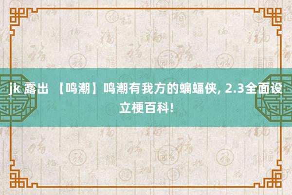 jk 露出 【鸣潮】鸣潮有我方的蝙蝠侠， 2.3全面设立梗百科!