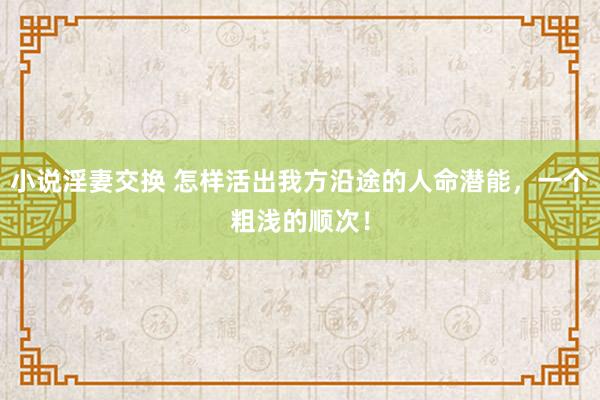 小说淫妻交换 怎样活出我方沿途的人命潜能，一个粗浅的顺次！